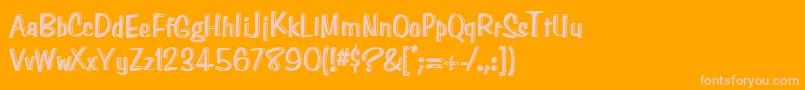 Paghetti Font – Pink Fonts on Orange Background