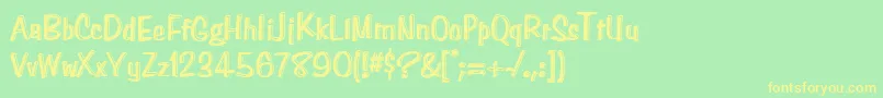 Paghetti Font – Yellow Fonts on Green Background