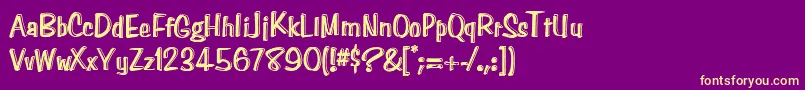 Paghetti Font – Yellow Fonts on Purple Background