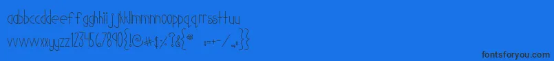 MtfCutiePatootie-Schriftart – Schwarze Schriften auf blauem Hintergrund