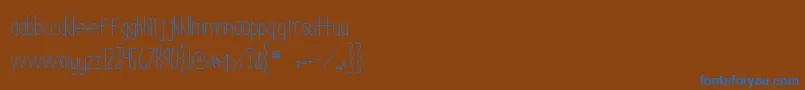 MtfCutiePatootie Font – Blue Fonts on Brown Background