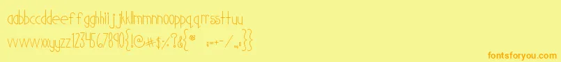 MtfCutiePatootie Font – Orange Fonts on Yellow Background