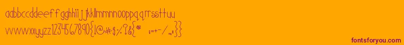 MtfCutiePatootie-Schriftart – Violette Schriften auf orangefarbenem Hintergrund