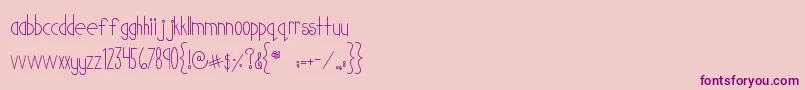 MtfCutiePatootie Font – Purple Fonts on Pink Background