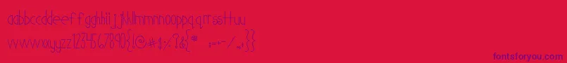 MtfCutiePatootie Font – Purple Fonts on Red Background