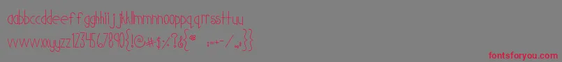 MtfCutiePatootie Font – Red Fonts on Gray Background