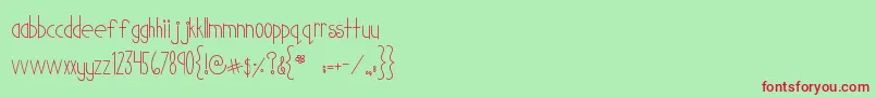 MtfCutiePatootie Font – Red Fonts on Green Background