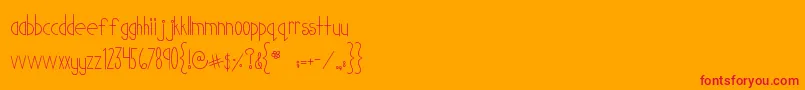 MtfCutiePatootie Font – Red Fonts on Orange Background