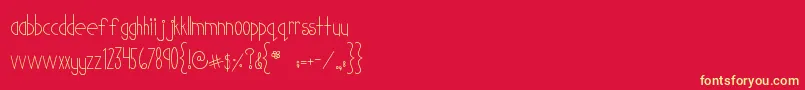 MtfCutiePatootie Font – Yellow Fonts on Red Background