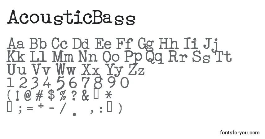 Schriftart AcousticBass – Alphabet, Zahlen, spezielle Symbole