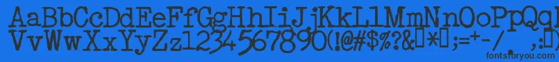 AcousticBass Font – Black Fonts on Blue Background