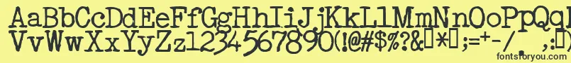 AcousticBass Font – Black Fonts on Yellow Background