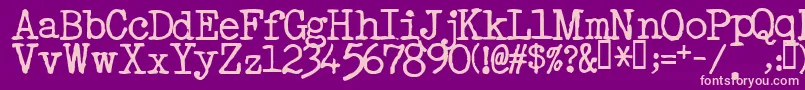 AcousticBass-Schriftart – Rosa Schriften auf violettem Hintergrund
