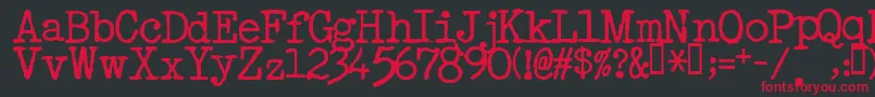 AcousticBass Font – Red Fonts on Black Background