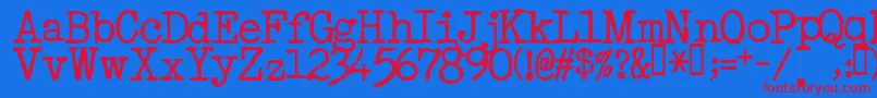 AcousticBass Font – Red Fonts on Blue Background