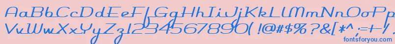 Rocketscript Font – Blue Fonts on Pink Background