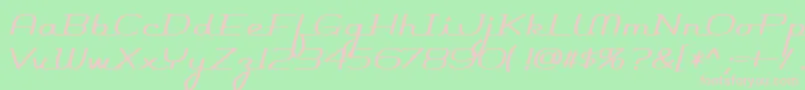 Rocketscript Font – Pink Fonts on Green Background