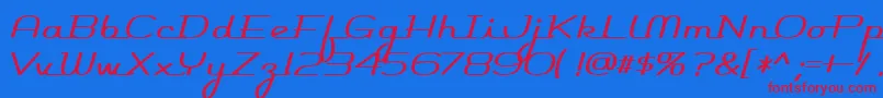 Rocketscript Font – Red Fonts on Blue Background