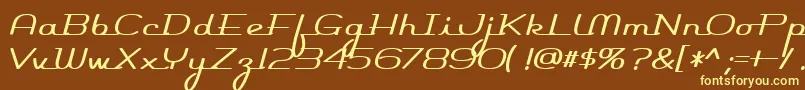 Rocketscript Font – Yellow Fonts on Brown Background