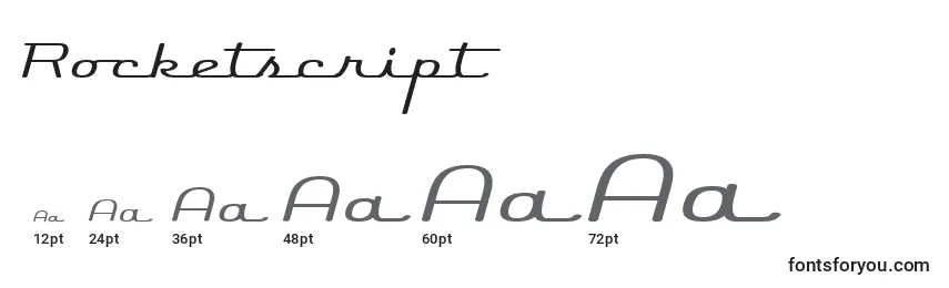 Rocketscript Font Sizes