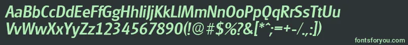 フォントGlasgowserialMediumItalic – 黒い背景に緑の文字
