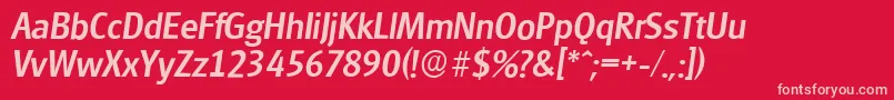 GlasgowserialMediumItalic Font – Pink Fonts on Red Background