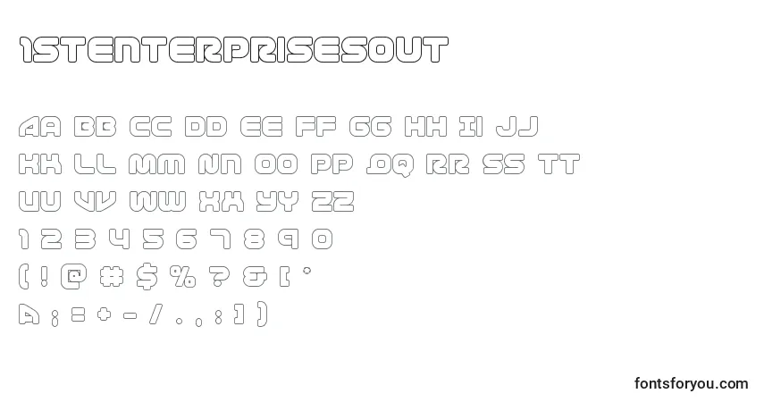 Schriftart 1stenterprisesout – Alphabet, Zahlen, spezielle Symbole
