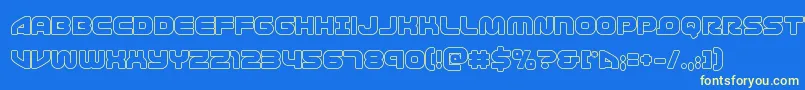 Шрифт 1stenterprisesout – жёлтые шрифты на синем фоне