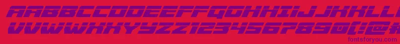 Cruiserfortresslaserital Font – Purple Fonts on Red Background