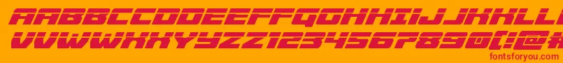 Cruiserfortresslaserital Font – Red Fonts on Orange Background