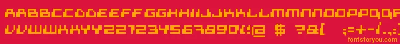 Superdigital Font – Orange Fonts on Red Background