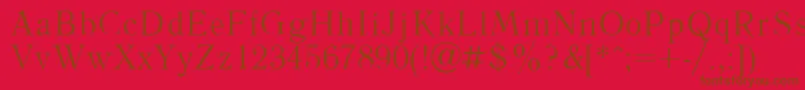 Więcej informacji o czcionce LiteraturnayaPlain Czcionka LiteraturnayaPlain – brązowe czcionki na czerwonym tle