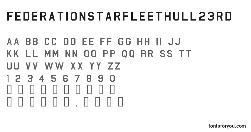 Шрифт FederationStarfleetHull23rd – алфавит, цифры, специальные символы