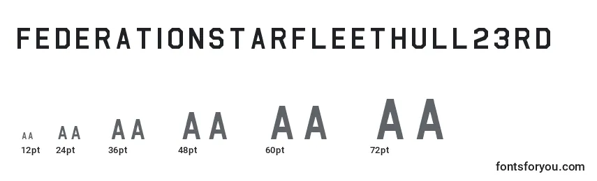 Größen der Schriftart FederationStarfleetHull23rd