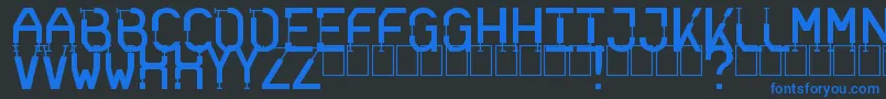 Lisätietoja Skinned-fontista Skinned-fontti – siniset fontit mustalla taustalla