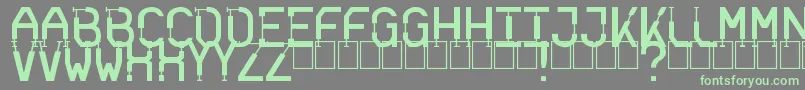 Skinned Font – Green Fonts on Gray Background