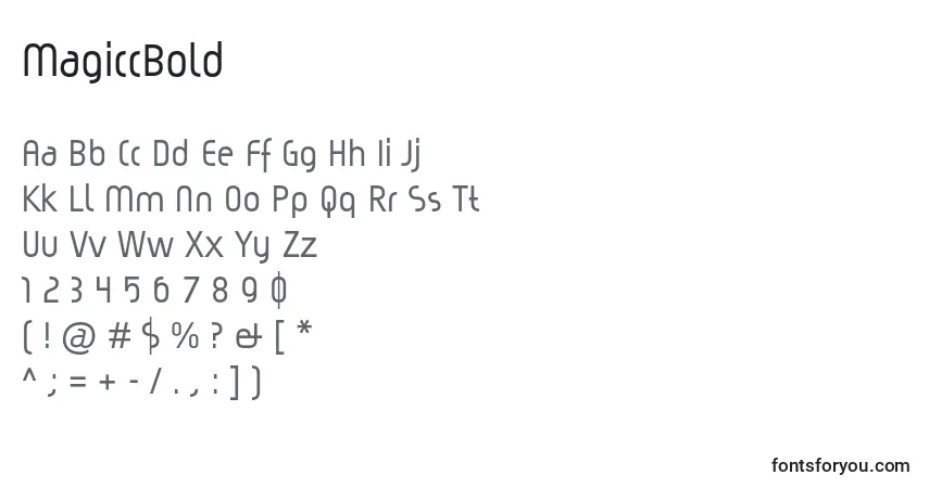 Шрифт MagiccBold – алфавит, цифры, специальные символы
