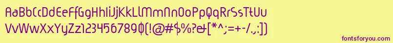 フォントMagiccBold – 紫色のフォント、黄色の背景