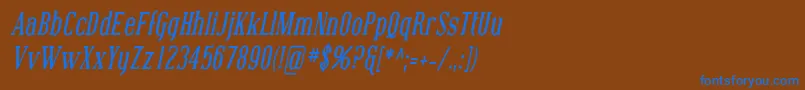 CovingtonCondBoldItalic Font – Blue Fonts on Brown Background