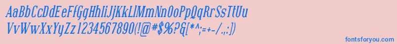 CovingtonCondBoldItalic Font – Blue Fonts on Pink Background