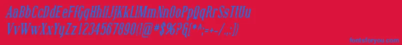 CovingtonCondBoldItalic Font – Blue Fonts on Red Background