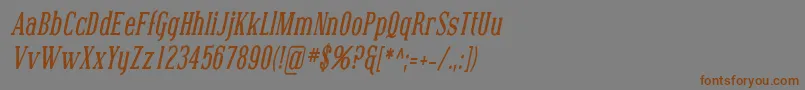 CovingtonCondBoldItalic Font – Brown Fonts on Gray Background