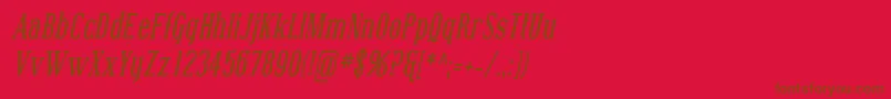 CovingtonCondBoldItalic Font – Brown Fonts on Red Background