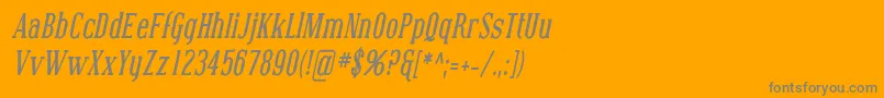 Шрифт CovingtonCondBoldItalic – серые шрифты на оранжевом фоне