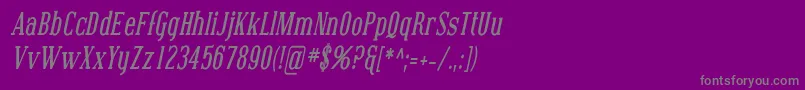 フォントCovingtonCondBoldItalic – 紫の背景に灰色の文字
