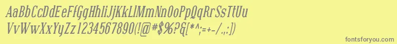 CovingtonCondBoldItalic-Schriftart – Graue Schriften auf gelbem Hintergrund