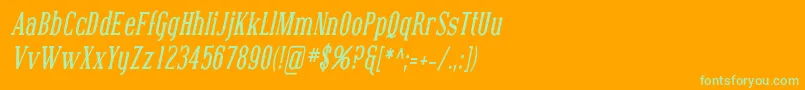 CovingtonCondBoldItalic Font – Green Fonts on Orange Background
