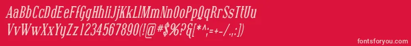 CovingtonCondBoldItalic Font – Pink Fonts on Red Background