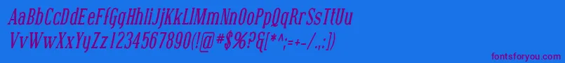 Шрифт CovingtonCondBoldItalic – фиолетовые шрифты на синем фоне