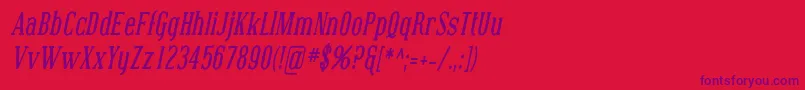 CovingtonCondBoldItalic Font – Purple Fonts on Red Background